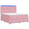 vidaXL Letto Box Spring LED con Materasso Rosa 140 x 200 cm Velluto