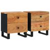 vidaXL Comodini 2pz 40x33x46 cm in Legno Massello di Acacia