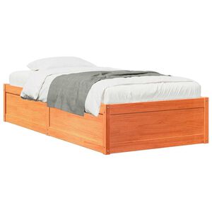 vidaXL Letto senza Materasso Marrone Cera 90x200 cm Legno di Pino