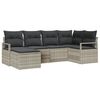 vidaXL Set di divani 6 pz Grigio chiaro polyrattan