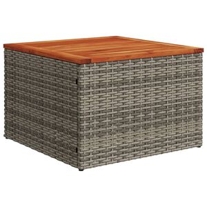 vidaXL Tavolo da Giardino Grigio 55x55x37 cm Polyrattan e Legno Acacia