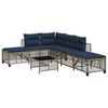 vidaXL Set da giardino angolare a 3 pz con Cuscini in Polyrattan Grigio