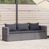vidaXL Set Divani da Giardino 3 pz con Cuscini Grigio in Polyrattan