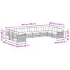 vidaXL Set divani 8 pcs Naturale e Beige Legno di Acacia Massello