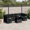 vidaXL Set Divani da Giardino con Cuscini 8 pz Nero in Polyrattan