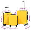 vidaXL Set Trolley a Custodia Rigida 3 pz Giallo in ABS