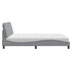 vidaXL Letto con Materasso Grigio Chiaro180x200 cm Tessuto