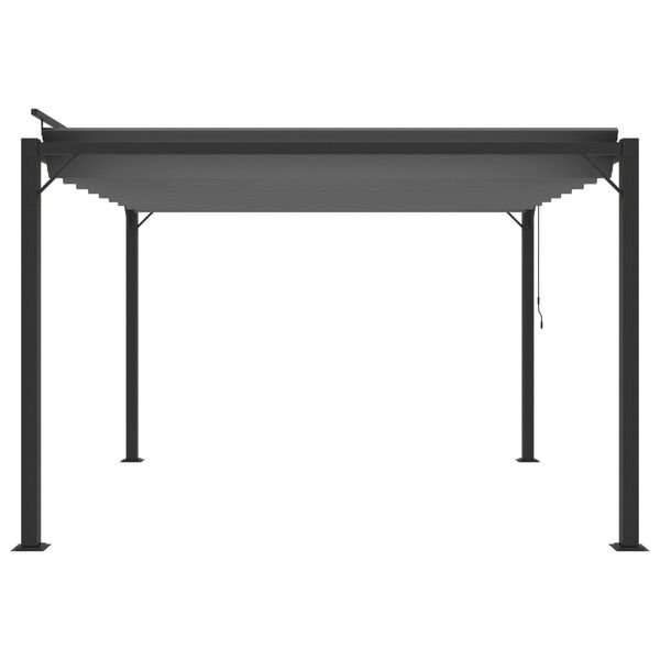 vidaXL Gazebo con Tetto a Lamelle 3x3 m in Tessuto Antracite/Alluminio