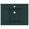 vidaXL Lavabo con Foro Rubinetto Verde Scuro Opaco 60x46cm in Ceramica