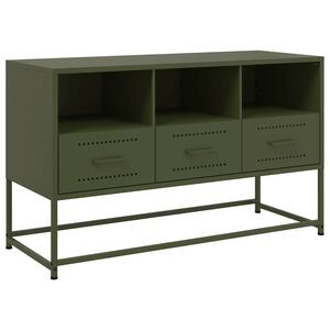 vidaXL Mobile TV Verde Oliva 100,5x39x60,5 cm in Acciaio
