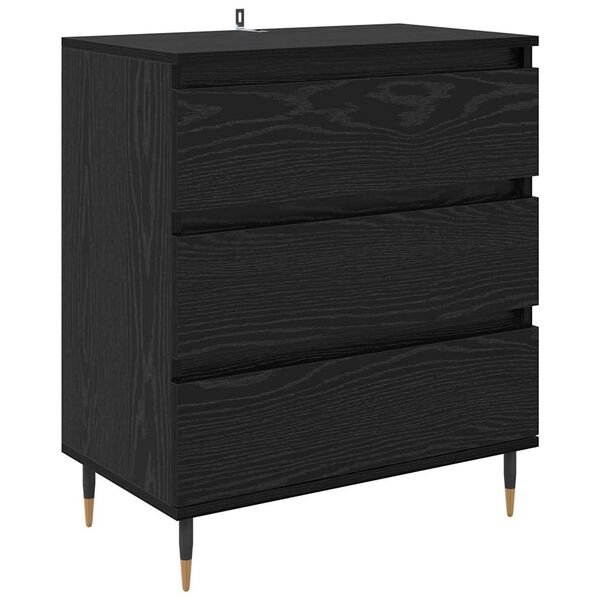 vidaXL Credenza Rovere Nero 60 x 35 x 70 cm Legno multistrato