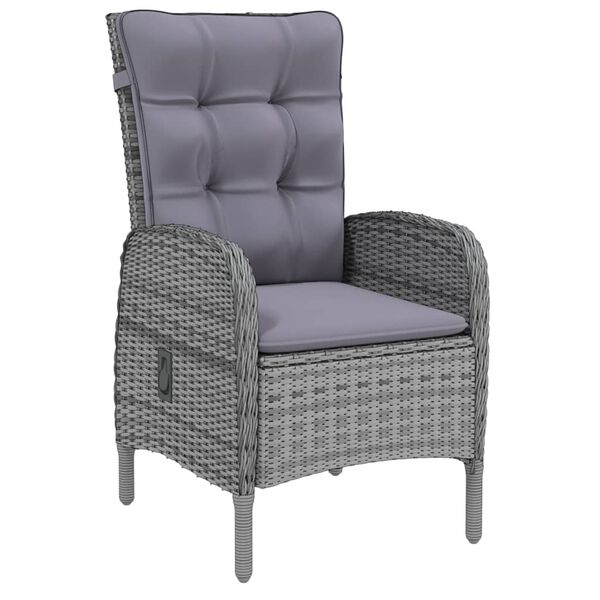 vidaXL Set Mobili da Pranzo per Giardino 9 pz in Polyrattan Grigio