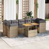 vidaXL Set Divano da Giardino 8 pz con Cuscini Beige in Polyrattan