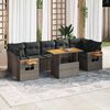vidaXL Set Divano da Giardino 8pz con Cuscini Grigio Polyrattan Acacia