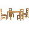 vidaXL Set da pranzo 5 pz Grigio Legno di Quercia Massello
