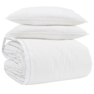 vidaXL Set di Piumoni con cuscino 3 pcs Bianco Piuma d'anatra