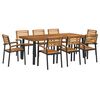 vidaXL Set Pranzo da Giardino 9 pz Legno Massello di Acacia e Metallo