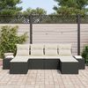 vidaXL Set Divano da Giardino con cuscino 6 pcs Nero polyrattan