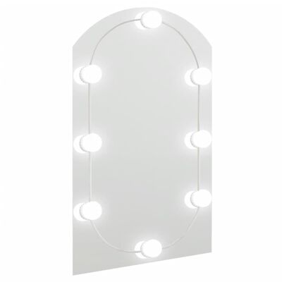vidaXL Specchio con Luci LED 60x40 cm Forma ad Arco in Vetro