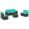 vidaXL Set Divani da Giardino 8 pz con Cuscini Nero in Polyrattan
