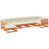 vidaXL Set Divani Giardino 7 pz con Cuscini Marrone Cera Massello Pino