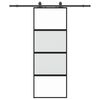 vidaXL Porta Scorrevole Set Ferramenta Nera 76x205 cm Vetro Temperato