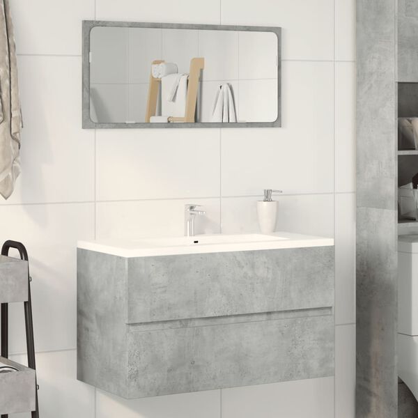 vidaXL Mobile Lavabo Grigio Cemento 90x38,5x45 cm in Legno Multistrato