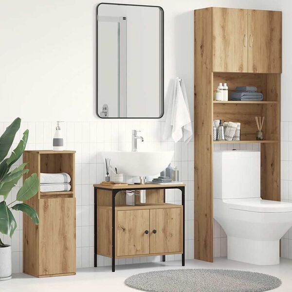 vidaXL Mobile Lavabo Bagno Rovere Artigianale 60x30x60cm Truciolato