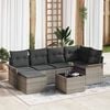 vidaXL Set Divano da Giardino 7 pcs Grigio polyrattan
