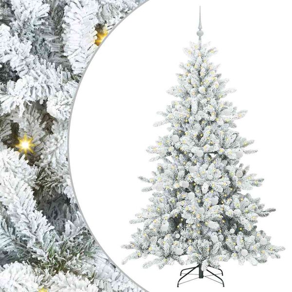 vidaXL Albero di Natale Artificiale con Rami Pieghevoli Bianco 180 cm
