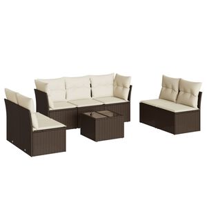 vidaXL Set Divani da Giardino 8 pz con Cuscini Marrone in Polyrattan