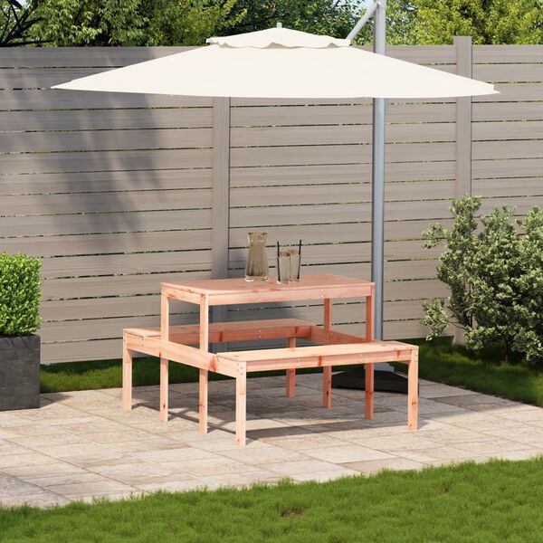 vidaXL Tavolo da Picnic 110x134x75 cm in Legno Massello di Douglas