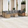 vidaXL Set Divani da Giardino 11 pz con Cuscini Beige in Polyrattan