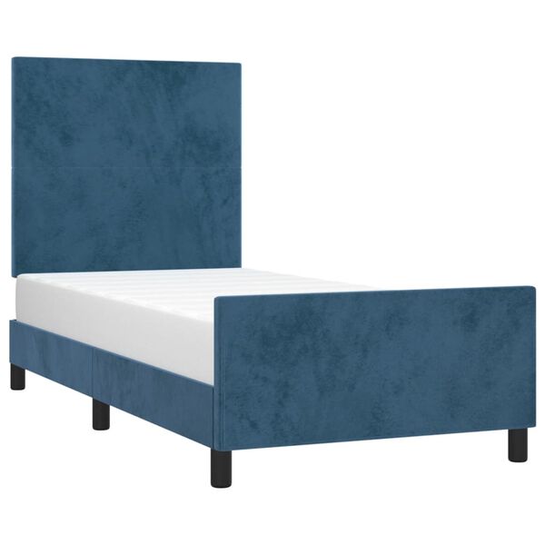 vidaXL Giroletto senza Materasso Blu Scuro 90x190 cm in Velluto