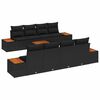 vidaXL Set Divano da Giardino 9 pz Nero Poly Rattan