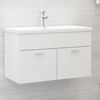 vidaXL Mobile con Lavabo Integrato Bianco in Legno Multistrato