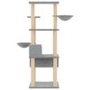 vidaXL Albero per Gatti con Tiragraffi in Sisal Grigio Chiaro 141 cm