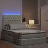 vidaXL Letto con contenitore e LED Grigio chiaro 120 x 190 cm Velluto