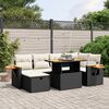 vidaXL Set Divani da Giardino con Cuscini 7pz Nero Polyrattan