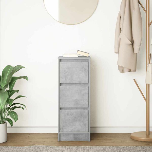 vidaXL Credenza Grigio Cemento 29,5x34x76 cm in Legno Multistrato