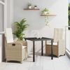 vidaXL Set da Pranzo per Giardino con cuscino 3 pcs Beige polyrattan