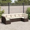 vidaXL Set Divano da Giardino 7 pcs Marrone e bianco polyrattan