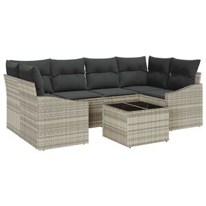 vidaXL Set di divani 7 pcs Grigio chiaro e grigio scuro polyrattan