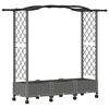 vidaXL Letto Rialzato con Griglia e Tetto Grigio Chiaro PP