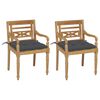vidaXL Sedie Batavia 2 pz con Cuscini Antracite in Massello di Teak