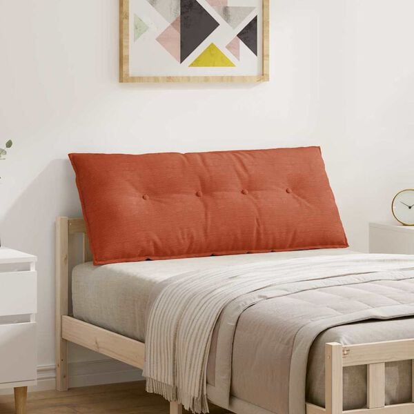 vidaXL Cuscino per Schiena Rosso Arancio 120 x 50 cm Tessuto in Cords