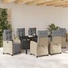 vidaXL Set da Pranzo per Giardino 7 pcs Beige polyrattan