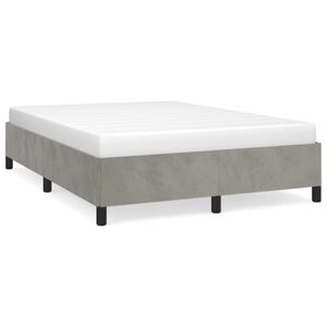 vidaXL Giroletto senza Materasso Grigio Chiaro 140x190 cm Velluto