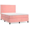 vidaXL Giroletto a Molle con Materasso Rosa 140x200 cm in Velluto