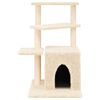 vidaXL Albero per Gatti con Tiragraffi in Sisal Crema 83,5 cm
